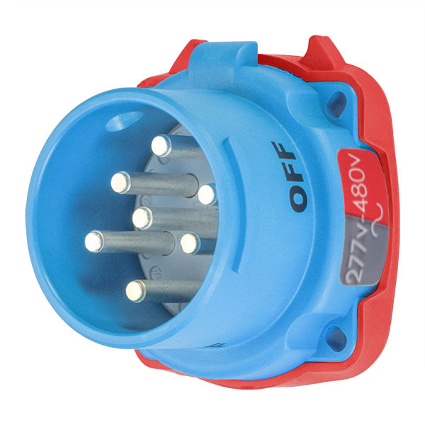 33-18047-972 - DS20 INLET POLY BLUE SIZE 2 TYPE 3R 3P+N+G 20A 277/480 VAC 60 Hz +2 AUX